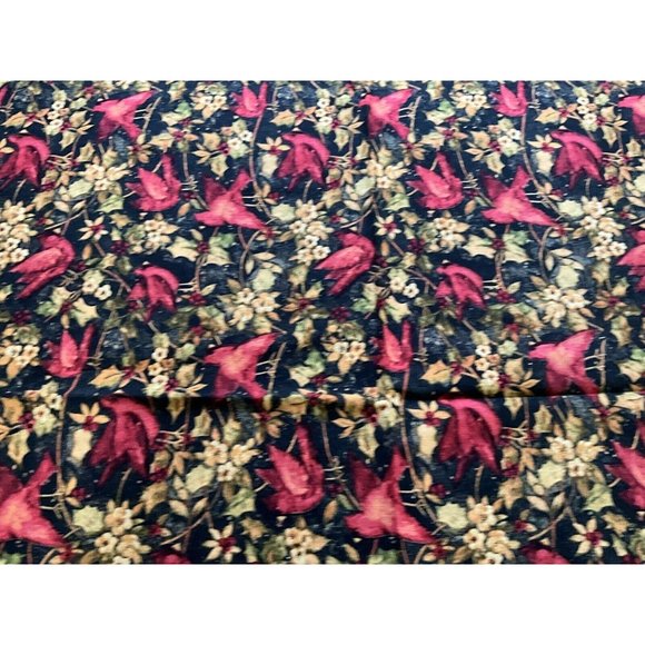 Fabric - Susan Winget "CARDINAL HOLLY" Birds, 100% Cotton - 1.50 Yards - NEW - Picture 9 of 14